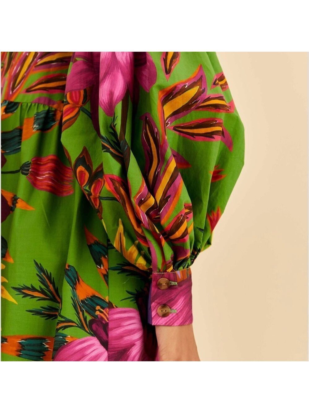 Farm Rio Maxi Flowers Organic Cotton Maxi Dress - Picture 5 of 9